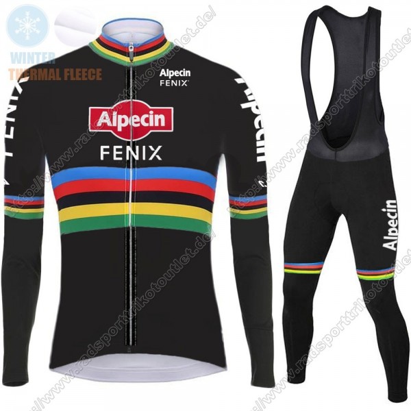 Profiteams Winter 2021 Alpecin Fenix World Champion Schwarz Radsport Fahrradbekleidung Trikot Langarm+Lang Trägerho Radtrikot De