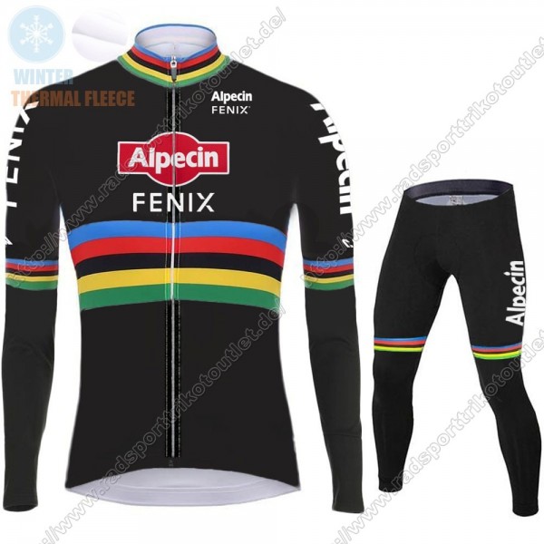Profiteams Winter 2021 Alpecin Fenix World Champion Schwarz Radsport Fahrradbekleidung Trikot Langarm+Lang Trägerho Radtrikot De
