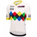 Herren Santini UCI Gravel Weltmeisterschaft trikot Flandern 2024-Weiss Radtrikot De Herren Santini UCI Gravel Weltmeisterschaft trikot Flandern 2024-Weiss Radtrikot De