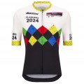 Herren Santini UCI Gravel Weltmeisterschaft trikot Flandern 2024-Schwarz Radtrikot De Herren Santini UCI Gravel Weltmeisterschaft trikot Flandern 2024-Schwarz Radtrikot De