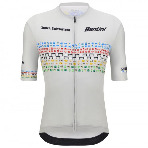 Herren Zurich 2024 Santini UCI Masters Weltmeister trikot-Grau Radtrikot De