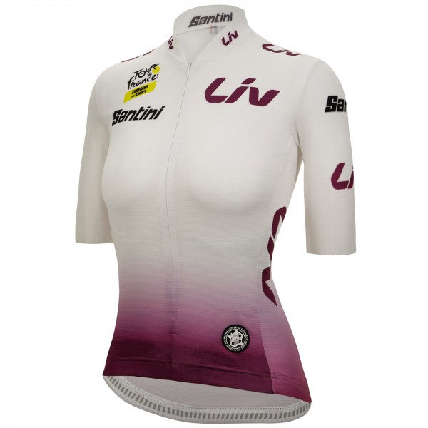 Damen Weißes Damen-T-Shirt Tour de France 2024 Radtrikot De Damen Weißes Damen-T-Shirt Tour de France 2024 Radtrikot De
