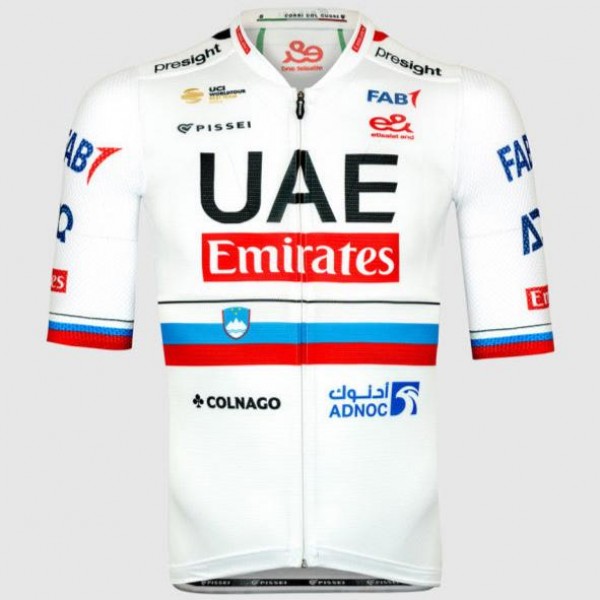 Herren Pissei Team UAE 2024 Magistrale Trikot-Slowenischer Meister Radtrikot De Herren Pissei Team UAE 2024 Magistrale Trikot-Slowenischer Meister Radtrikot De