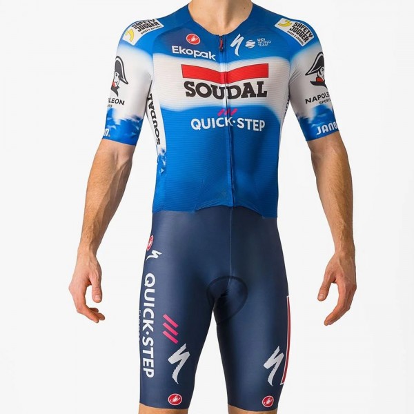 Herren Castelli Soudal Quick-Step 2024 Sanremo BTW Speed Suit einteiler Radtrikot De