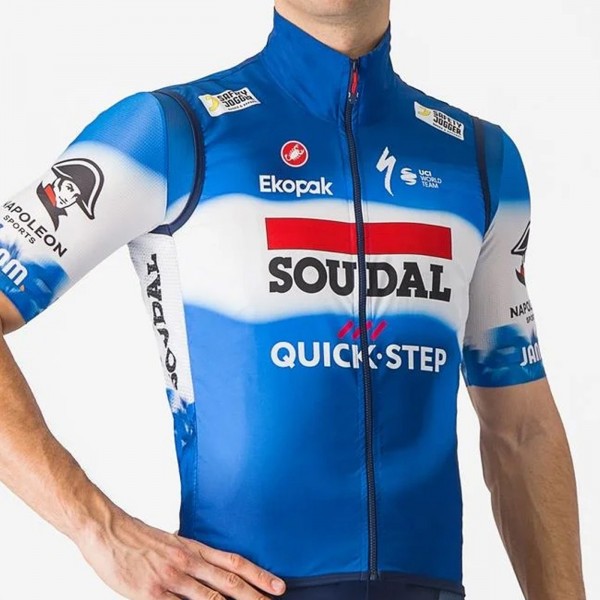 Herren Castelli Soudal Quick-Step 2024 Pro Light Wind weste Radtrikot De