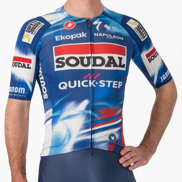 Herren Castelli Soudal Quick-Step 2025 Aero Race 8S trikot Radtrikot De