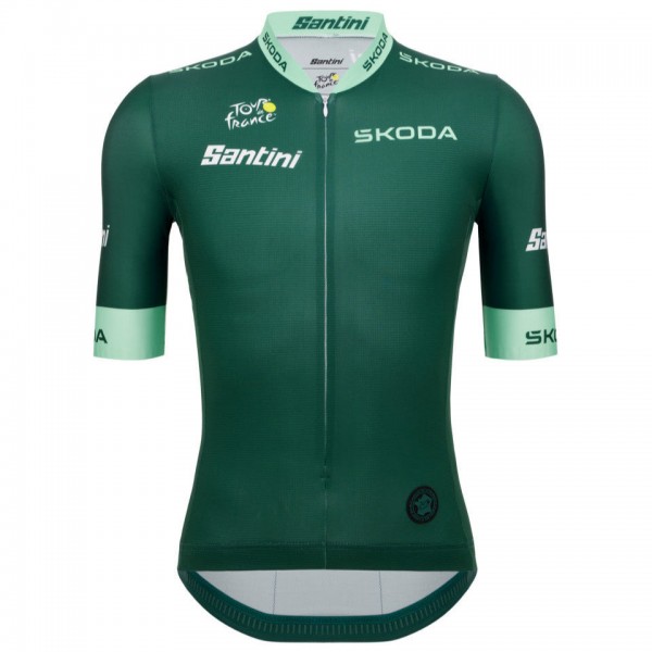 Herren Trikot Santini Grün Tour de France 2025 Offiziell Radtrikot De