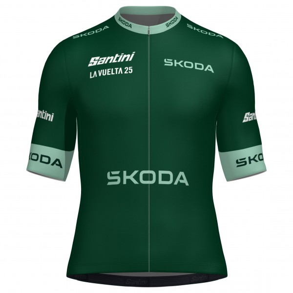 Herren Santini Vuelta Espana 2025 grun trikot Radtrikot De