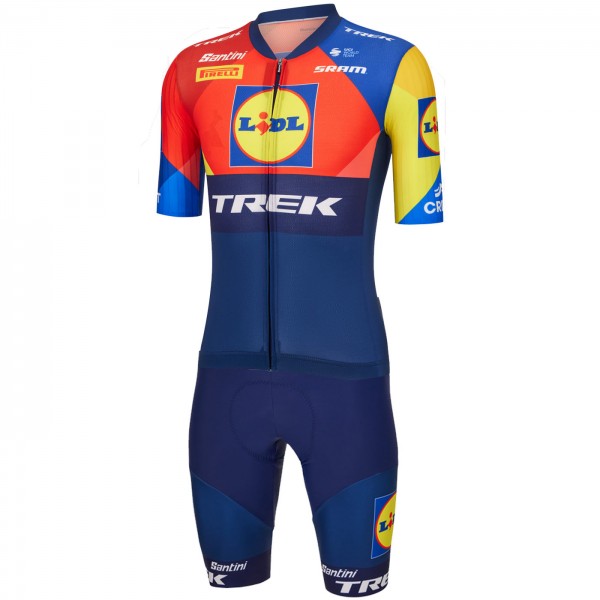 Herren Santini Lidl Trek 2025 Aero Roadsuit einteiler Radtrikot De