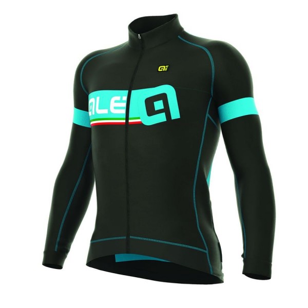 2016 ALE ADRIATICO Radtrikot Langarm-Schwarz LIGHT BLAU Radtrikot De