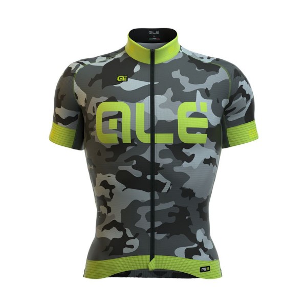 2016 ALE Graphics PRR Camo Radtrikot Kurzarm Fluo Grün Radtrikot De