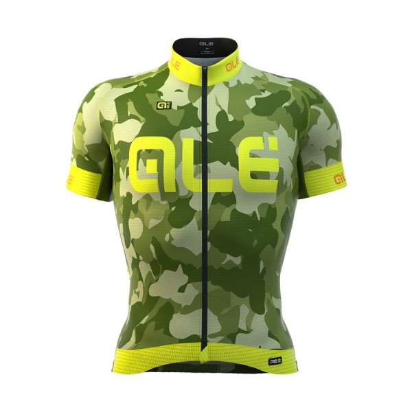 2016 ALE Graphics PRR Camo Radtrikot Kurzarm Fluo gelb Radtrikot De