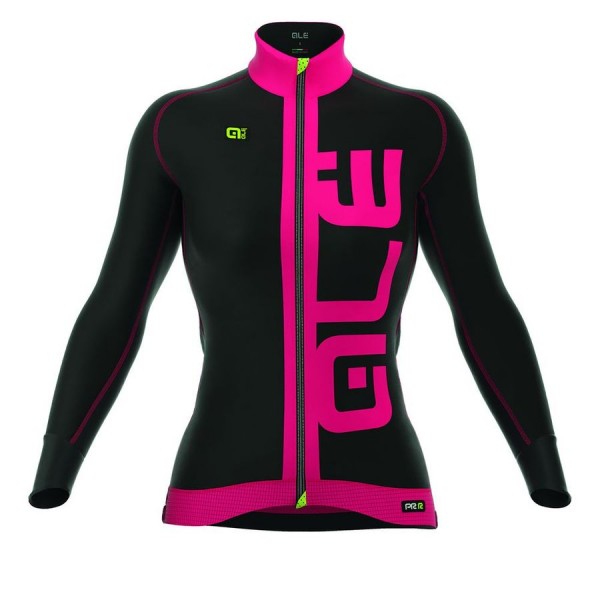 2016 ALE ARCOBALENO Damen Radtrikot Langarm-PINK FLUO Radtrikot De