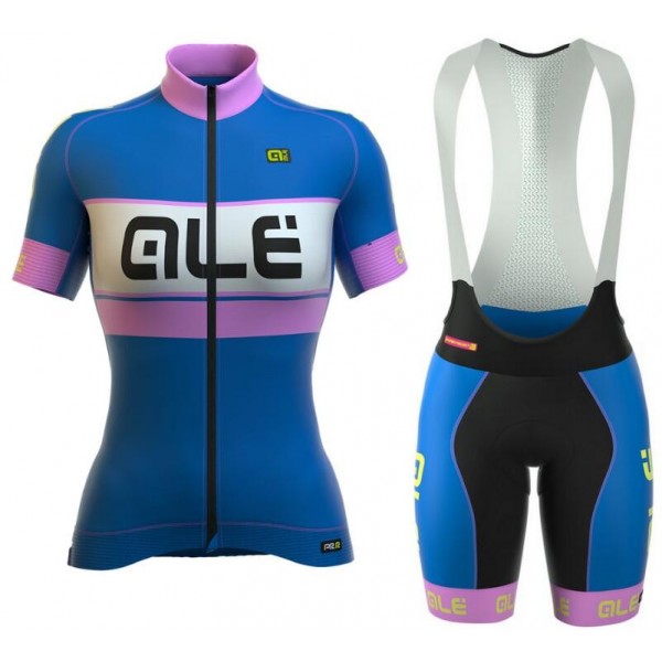 2016 Damen Ale Graphics PRR Bermuda blau Fahrradbekleidung Satz Fahrradtrikot Kurzarm Trikot und Kurz Trägerhose Radtrikot De