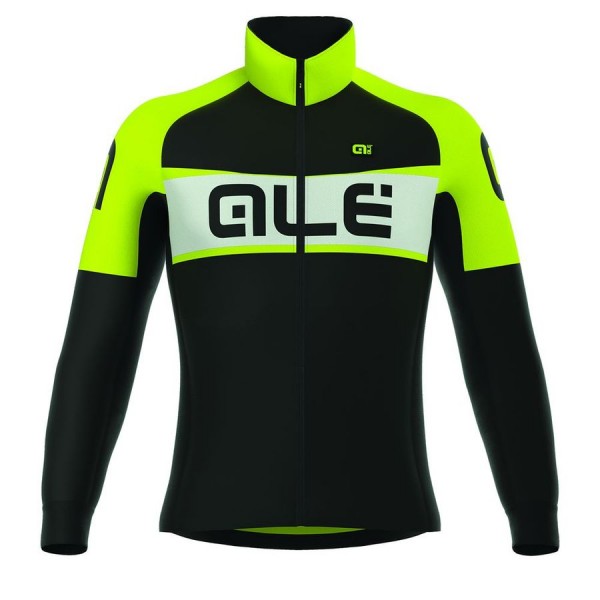 2016 ALE EXCEL WEDDELL Radtrikot Langarm-Schwarz GELB FLUO Radtrikot De