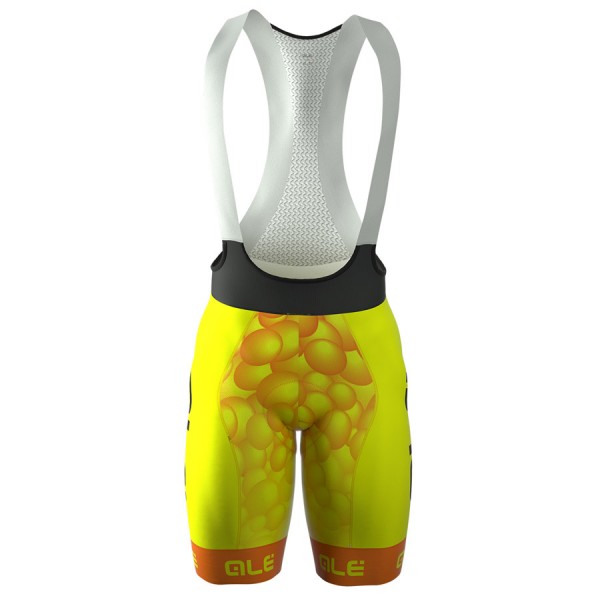 2016 Ale Graphics PRR New Bubbles gelbs Fluo Fahrradbekleidung Kurz Trägerhose Radtrikot De