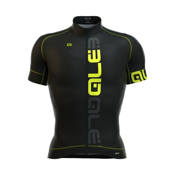 2016 ALE Graphics PRR Nominal-schwarz gelbs Fluo Radtrikot Kurzarm Radtrikot De