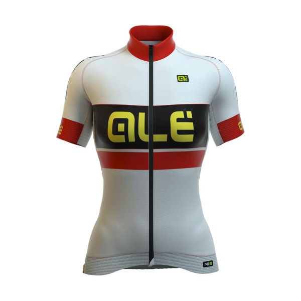 2016 Ale Damen Graphics PRR Bermuda Weiß Radtrikot Kurzarm Radtrikot De