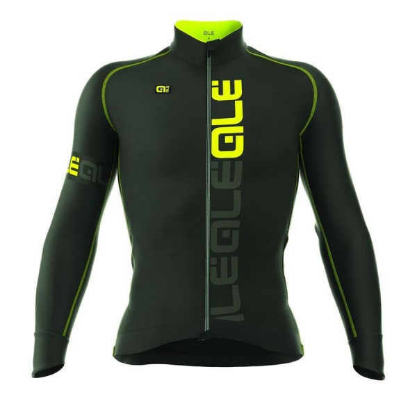 2016 ALE 3 SEASON Radtrikot Langarm-Schwarz GELB FLUO Radtrikot De