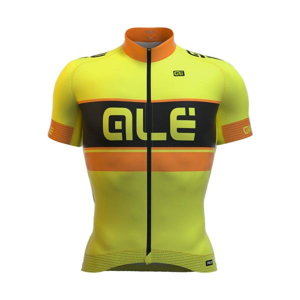 2016 ALE Graphics PRR Bermuda-gelbs Fluo Radtrikot Kurzarm Radtrikot De
