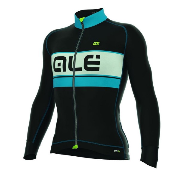 2016 ALE BERING Radtrikot Langarm-Schwarz LIGHT BLAU Radtrikot De