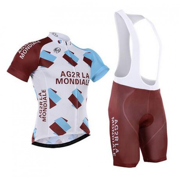 2016 Ag2r La Mondiale Fahrradbekleidung Satz Fahrradtrikot Kurzarm Trikot und Kurz Trägerhose Radtrikot De