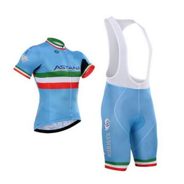 2016 Astana Fahrradbekleidung Satz Fahrradtrikot Kurzarm Trikot und Kurz Trägerhose Radtrikot De