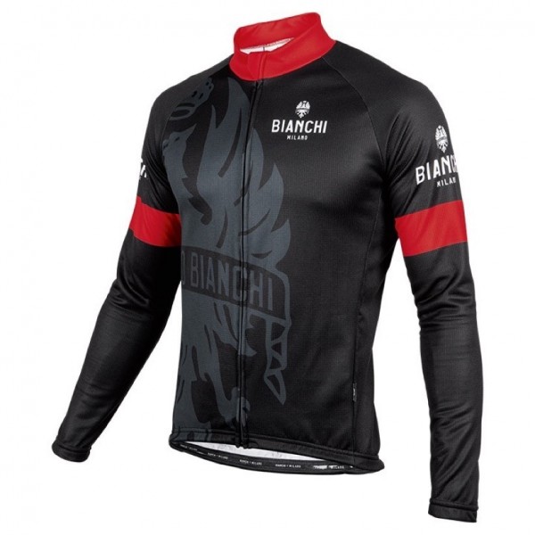 2016 Bianchi Milano Sorisole Schwarz-Rot Radtrikot Langarm Radtrikot De