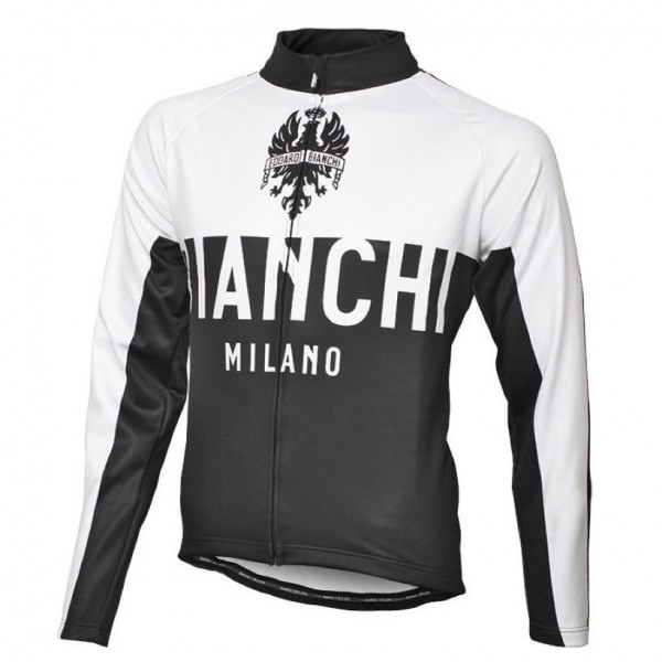 2016 Bianchi Milano Nalon Weiß-Schwarz Radtrikot Langarm Radtrikot De
