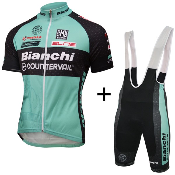 2016 Bianchi Countervail Fahrradbekleidung Satz Fahrradtrikot Kurzarm Trikot und Kurz Trägerhose Radtrikot De