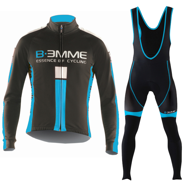 2016 Biemme schwarz blau Fahrradbekleidung Langarm Radtrikot und Trägerhosen Set Radtrikot De