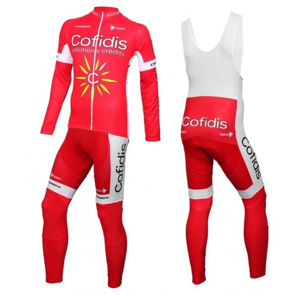 2016 Cofidis Team Fahrradbekleidung Satz Radtrikot Langarm+Lang Trägerhose Radtrikot De