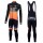 2016 Team DE-ROSA Schwarz-Orange Fahrradbekleidung Satz Radtrikot Langarm+Lang Trägerhose Radtrikot De