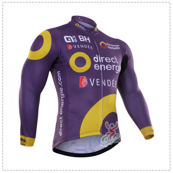 2016 Direct Energie purple Fahrradtrikot Langarm Radtrikot De