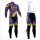 2016 Direct Energie purple Fahrradbekleidung Radtrikot Satz Langarm und Lange Trägerhose Radtrikot De
