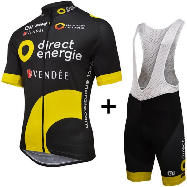 2016 Direct Energie Fahrradbekleidung Satz Fahrradtrikot Kurzarm Trikot und Kurz Trägerhose Radtrikot De