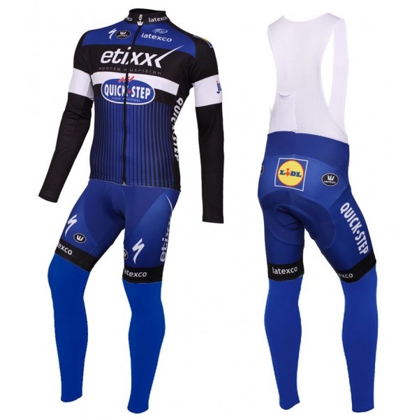 2016 Etixx-Quick Step Blau Fahrradbekleidung Satz Radtrikot Langarm+Lang Trägerhose Radtrikot De 2016 Etixx-Quick Step Blau Fahrradbekleidung Satz Radtrikot Langarm+Lang Trägerhose Radtrikot De