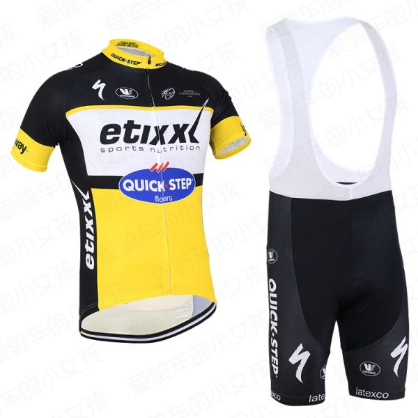 2016 ETIXX-QUICK STEP Fahrradbekleidung Satz Fahrradtrikot Kurzarm Trikot und Kurz Trägerhose Gelb Radtrikot De 2016 ETIXX-QUICK STEP Fahrradbekleidung Satz Fahrradtrikot Kurzarm Trikot und Kurz Trägerhose Gelb Radtrikot De