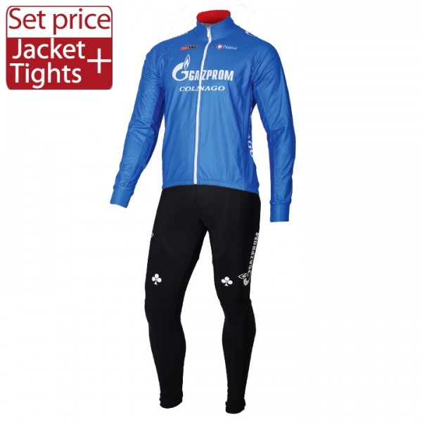 2016 GAZPROM-RUSVELO Team Fahrradbekleidung Satz Radtrikot Langarm und Lange Radhose Radtrikot De