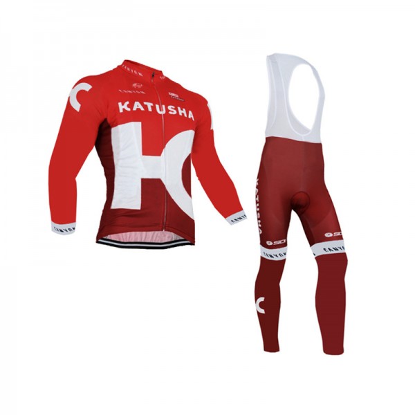 2016 Katusha Fahrradbekleidung Radtrikot Satz Langarm und Lange Trägerhose 02 Radtrikot De
