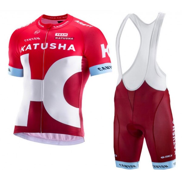 2016 Katusha Fahrradbekleidung Satz Fahrradtrikot Kurzarm Trikot und Kurz Trägerhose Radtrikot De
