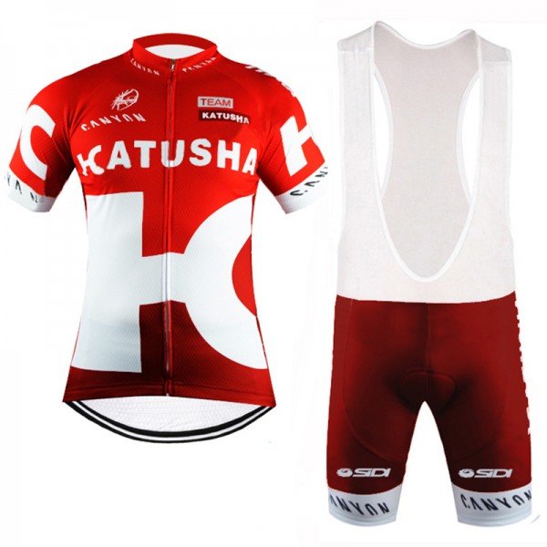 2016 Katusha Fahrradbekleidung Satz Fahrradtrikot Kurzarm Trikot und Kurz Trägerhose Radtrikot De