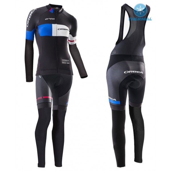 2016 Orbea Pro Damen Schwarz-Blau thermisch Fahrradbekleidung Satz Radtrikot Langarm+Lang Trägerhose Radtrikot De 2016 Orbea Pro Damen Schwarz-Blau thermisch Fahrradbekleidung Satz Radtrikot Langarm+Lang Trägerhose Radtrikot De