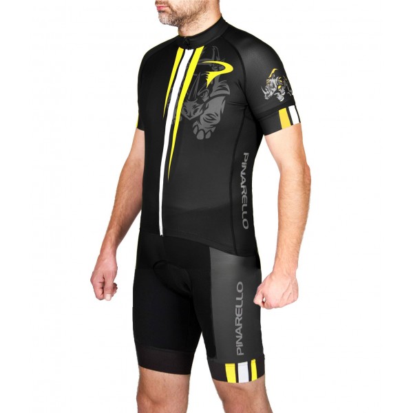 2016 Pinarello Corsa Rhino schwarz-gelb Fahrradbekleidung Satz Radtrikot Kurzarm+Kurz Trägerhose Radtrikot De 2016 Pinarello Corsa Rhino schwarz-gelb Fahrradbekleidung Satz Radtrikot Kurzarm+Kurz Trägerhose Radtrikot De