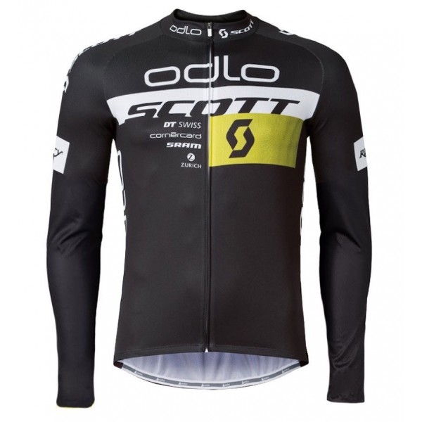 2016 Scott ODLO Team Schwarz Radtrikot Langarm Radtrikot De 2016 Scott ODLO Team Schwarz Radtrikot Langarm Radtrikot De