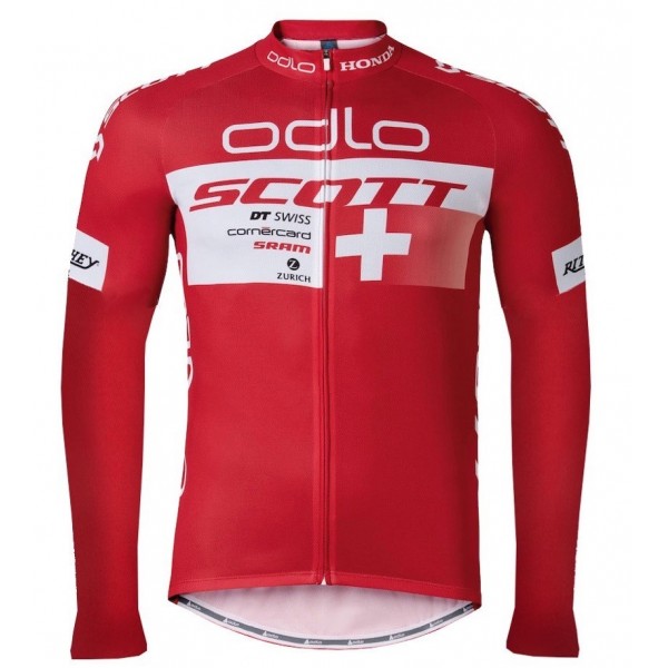 2016 Scott ODLO Team Rot Radtrikot Langarm Radtrikot De 2016 Scott ODLO Team Rot Radtrikot Langarm Radtrikot De