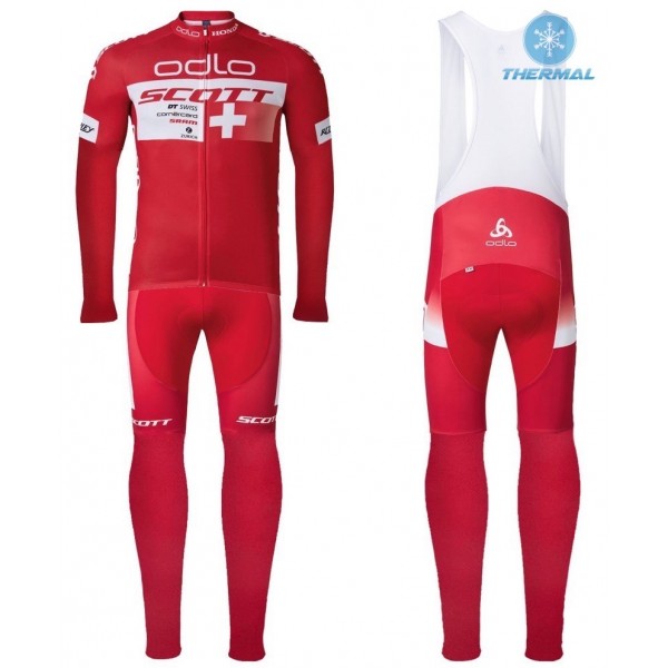 2016 Scott ODLO Team Rot thermisch Fahrradbekleidung Satz Radtrikot Langarm+Lang Trägerhose Radtrikot De 2016 Scott ODLO Team Rot thermisch Fahrradbekleidung Satz Radtrikot Langarm+Lang Trägerhose Radtrikot De