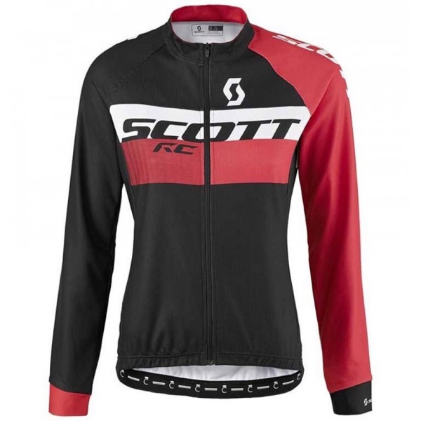 2016 Scott RC Schwarz-Rot Damen Radtrikot Langarm Radtrikot De