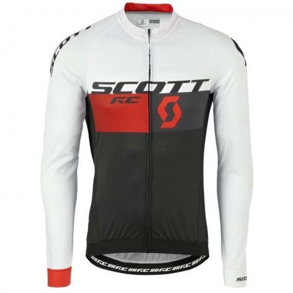 2016 Scott RC Weiß-Schwarz-Rot Radtrikot Langarm Radtrikot De
