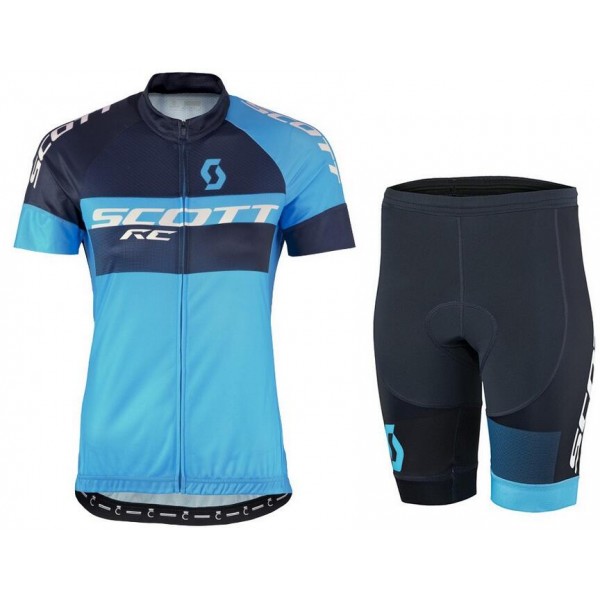 2016 Scott RC Pro schwarz blau Damens Radbekleidung Radtrikot Kurzarm und Fahrradhosen Kurz Radtrikot De